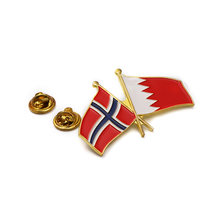 Custom Norwegian And Qatari Flag Badge