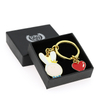 Custom Gold Metal Hard Enamel Heart Keychain And Rabbit Keychain