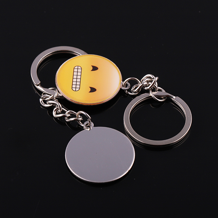 Wholesale Emoji Metal Custom Round Shape Funny House Key Ring