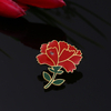 Gold Lady Flower Carnation Lapel Pin