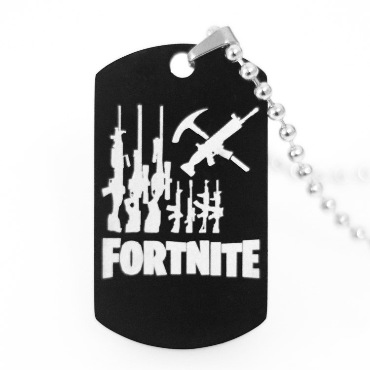 Customized Long Stainless Steel Medal Dog Tags Pendant Necklace for Fortnite