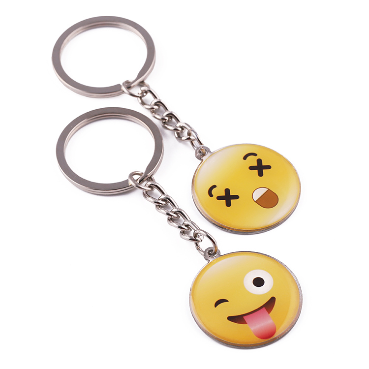 Wholesale Emoji Metal Custom Round Shape Funny House Key Ring