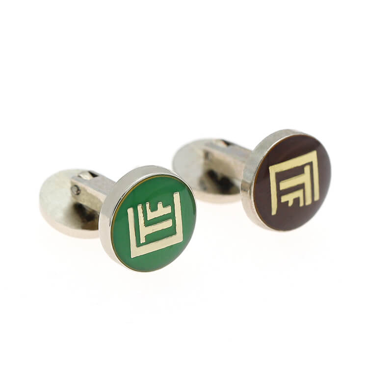 Custom Round Enamel Stainless Steel Cufflink