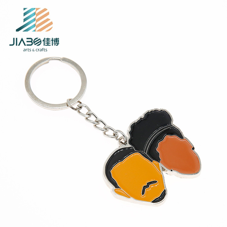 Custom US Hard Enamel Man And Wife Keychain 