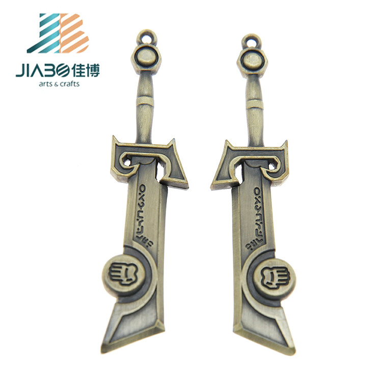 Custom Cute Knife Cross Metal Keychain