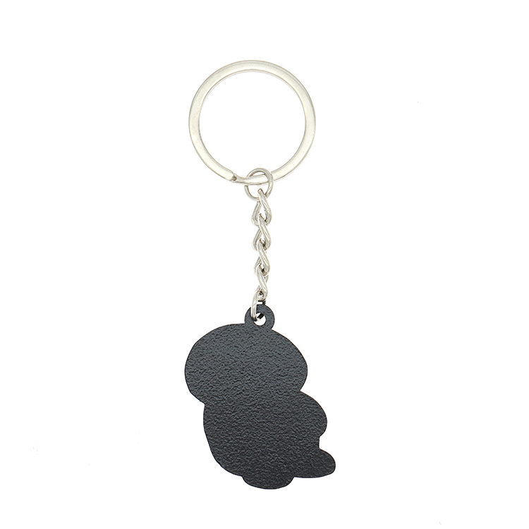 Cheap Custom Cartoon Design Black Colors Plating Soft Enamel Keychain