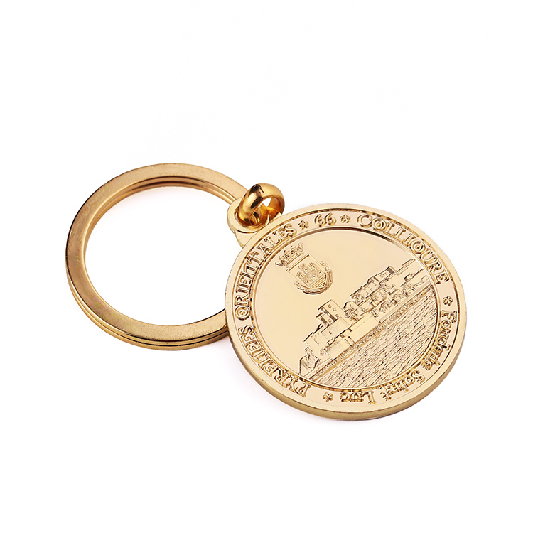 Metal Manufacturers Zinc Alloy Key Ring Gold Plate Keychain