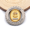 Custom Metal Two Color Sliver Gold Rotatable Usn Double Coin