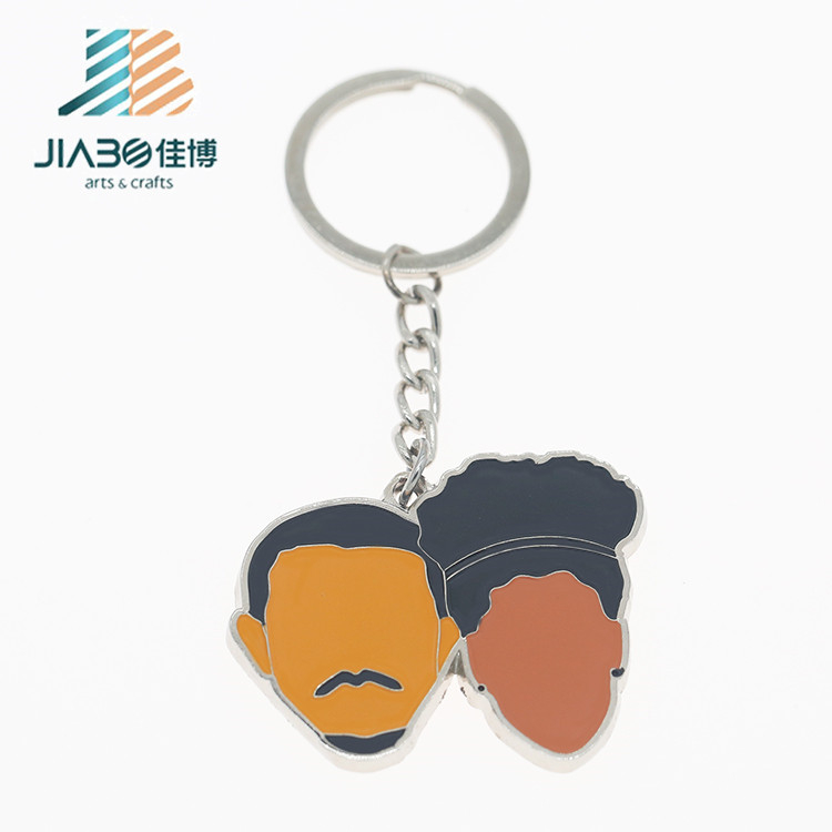 Custom US Hard Enamel Man And Wife Keychain 