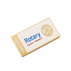 Rotary Golden Square Button Rectangular Metal Aluminum Pin Badge