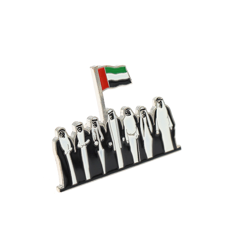 Metal Enamel UAE Lapel Pin Magnetic Back Custom Sale
