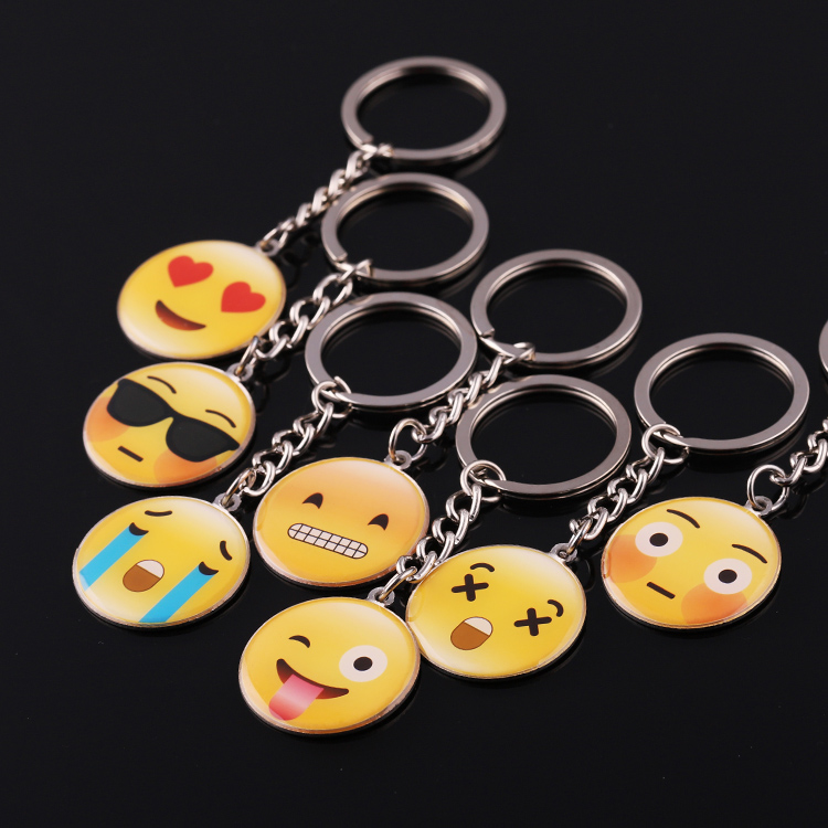 Wholesale Emoji Metal Custom Round Shape Funny House Key Ring